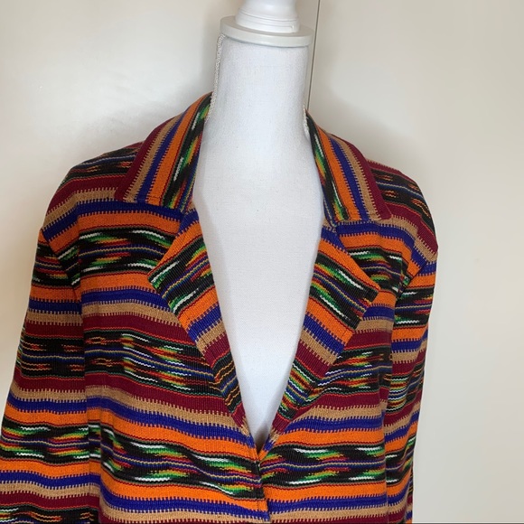 VINTAGE BLAZER COLORFUL GEOMETRIC PRINT - Picture 4 of 13